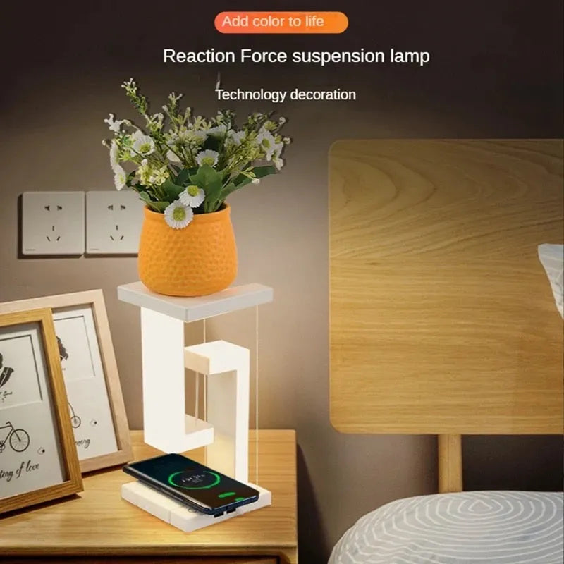 Creative Smartphone Wireless Charging Suspension Table Lamp Balance Lamp Floating For Home Bedroom - Bellarte Enchanté Creative Smartphone Wireless Charging Suspension Table Lamp Balance Lamp Floating For Home Bedroom